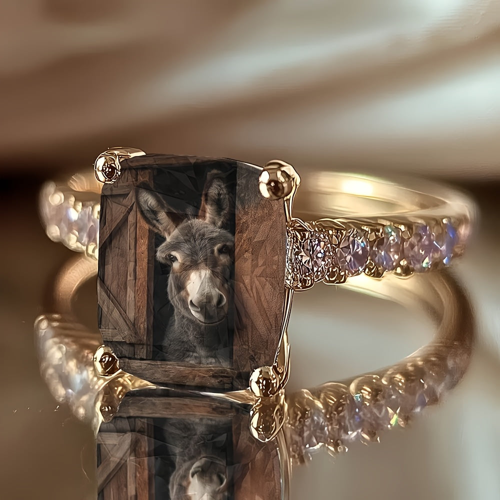 Peeking Donkey Square Ring