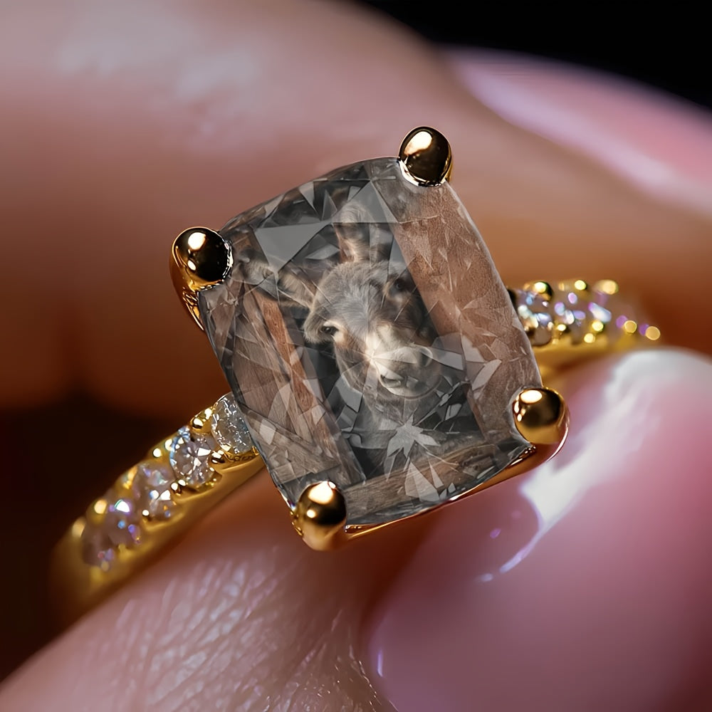 Peeking Donkey Square Ring