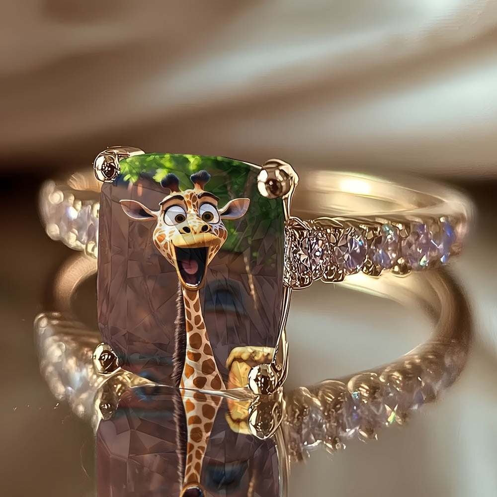 Laughing Giraffe Square Ring