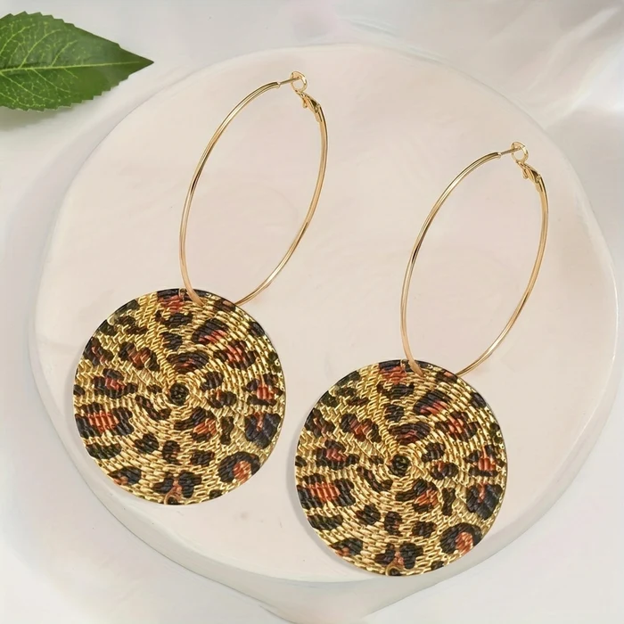 Elegant Leopard Print Hoop Earrings