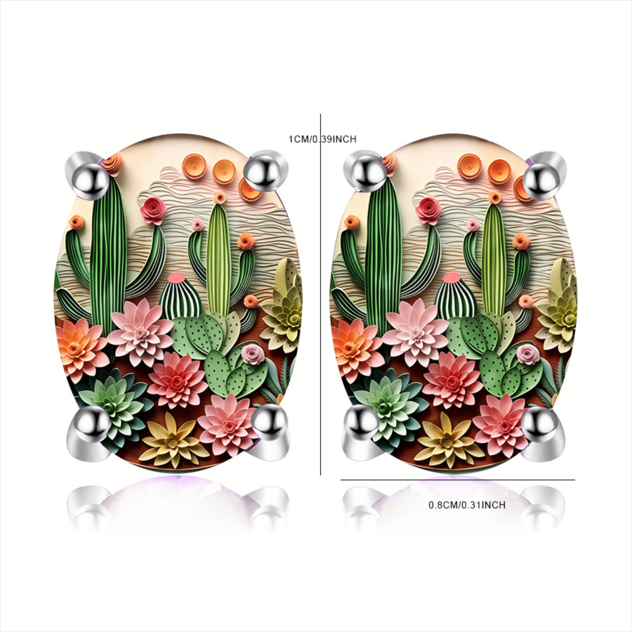 Cactus Garden Stud Earrings