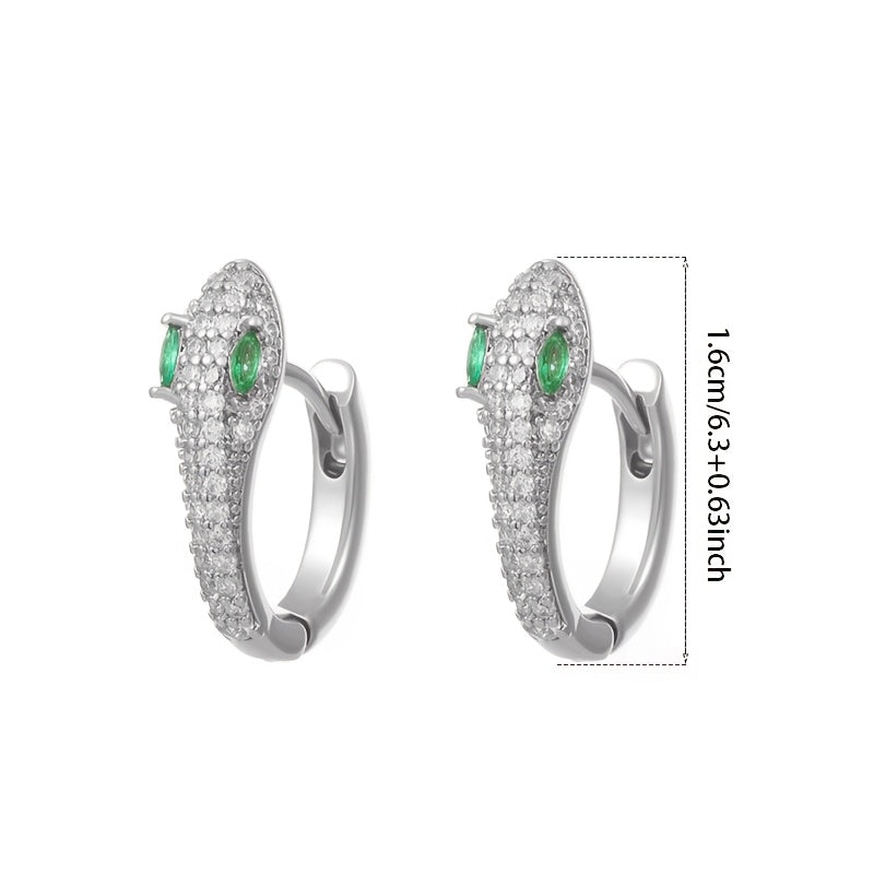 Crystal Snake Hoop Earrings