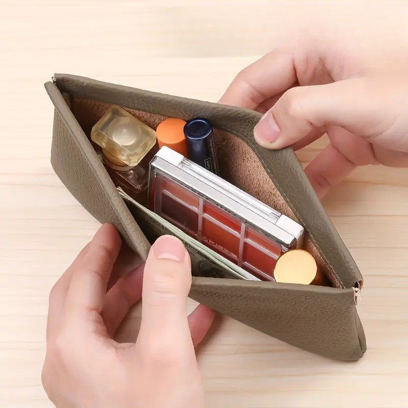 Textured Brown Clutch Wallet