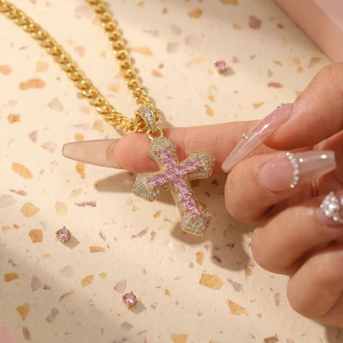 Chunky Cuban Cross Necklace