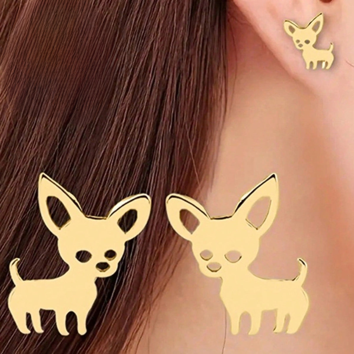 Chihuahua Dog Stud Earrings