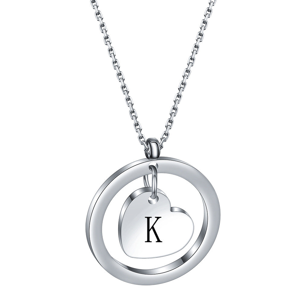 Initial Heart Pendant Necklace