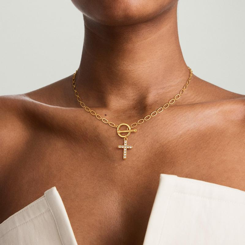 Diamond Toggle Cross Necklace