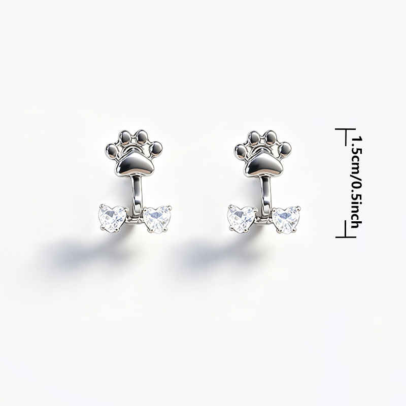 Paw Heart Jacket Earrings