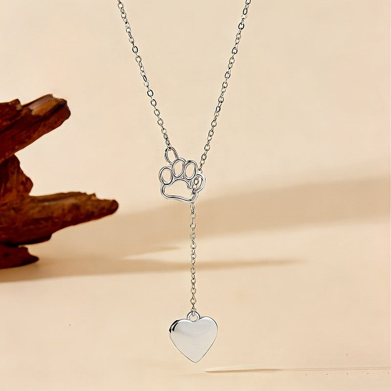 Paw Heart Pendant Necklace
