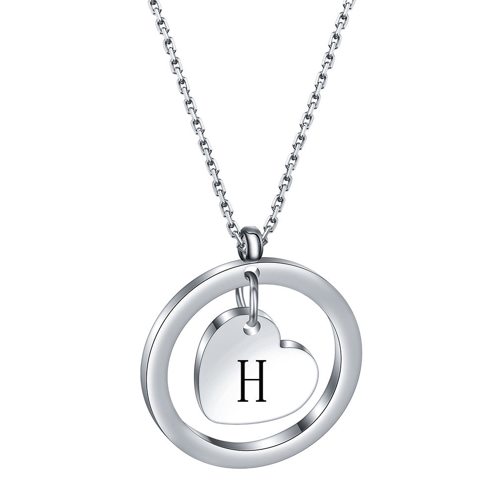 Initial Heart Pendant Necklace