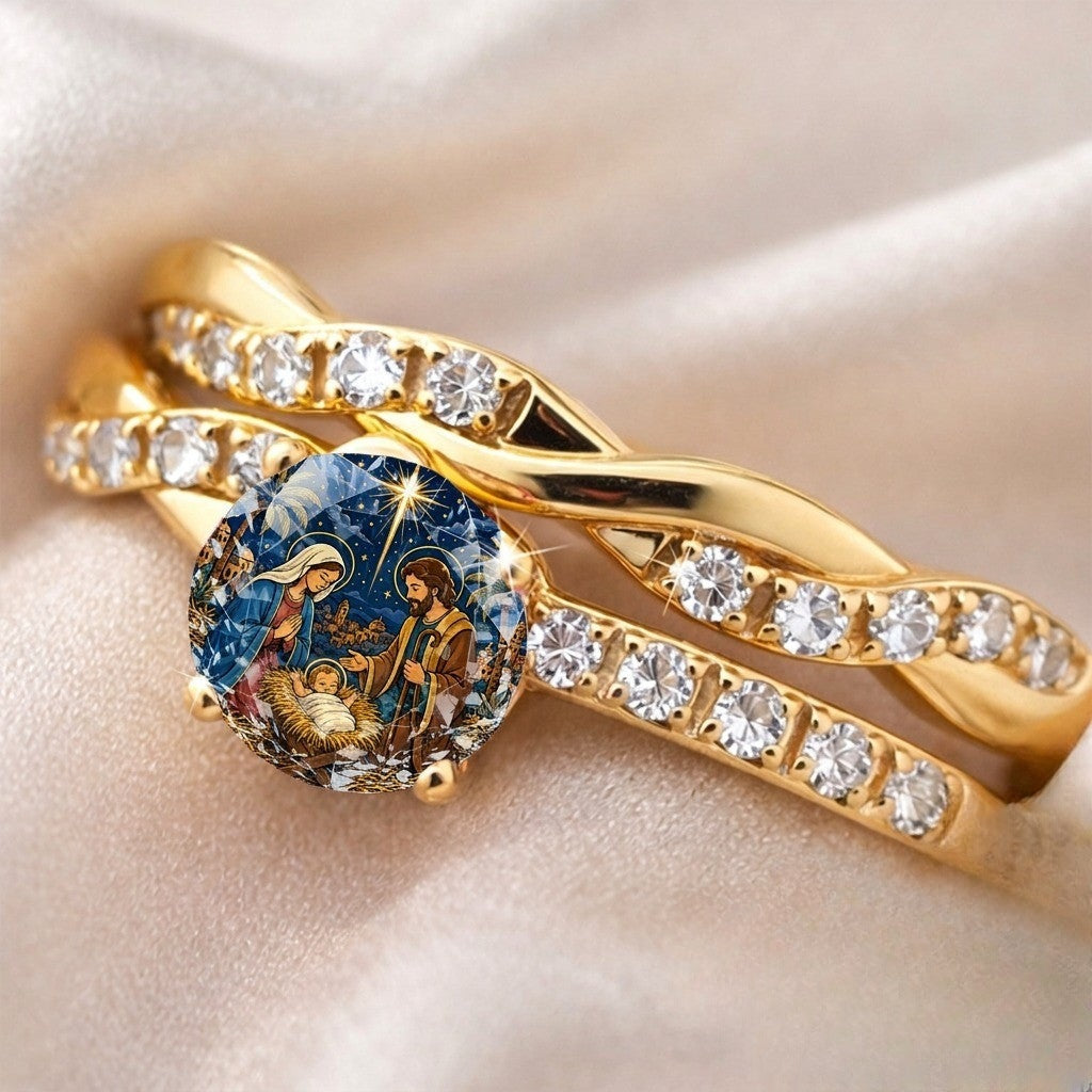 Nativity Scene Braided Ring