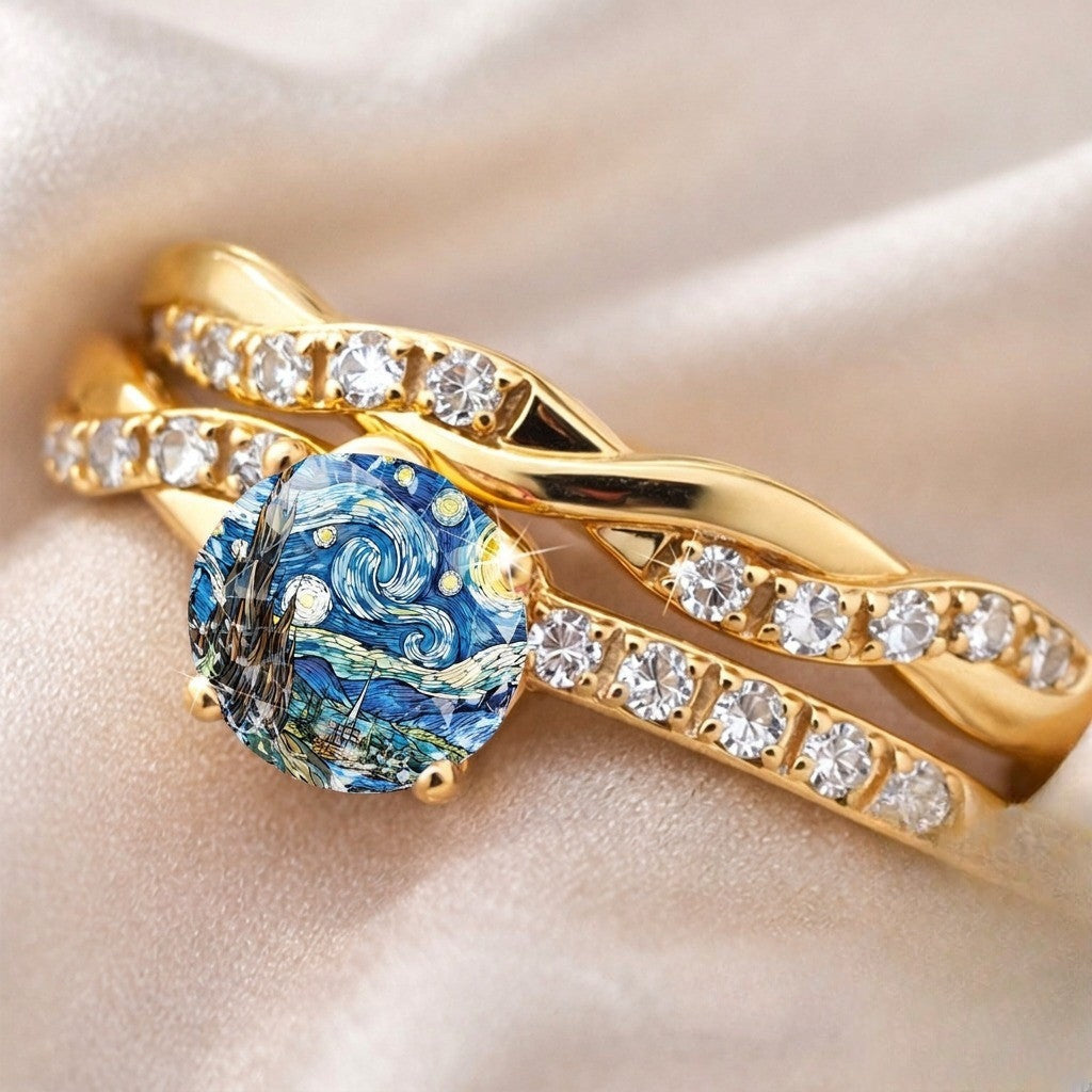 Swirling Sky Statement Ring