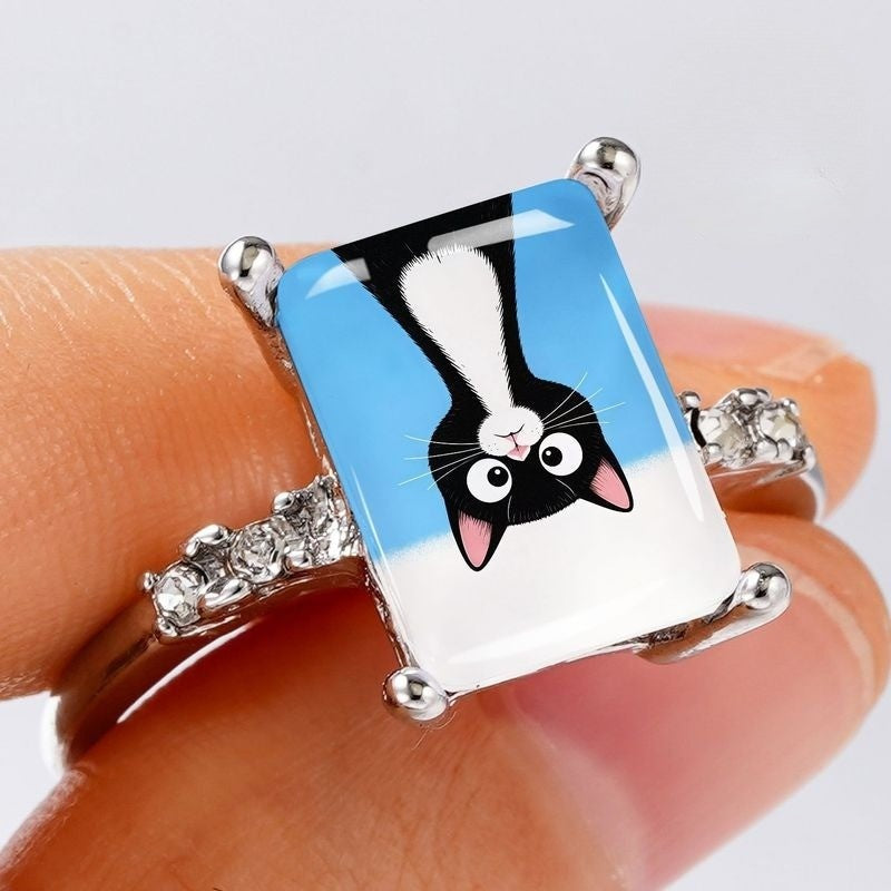 Blue Sky Cat Rectangle Ring