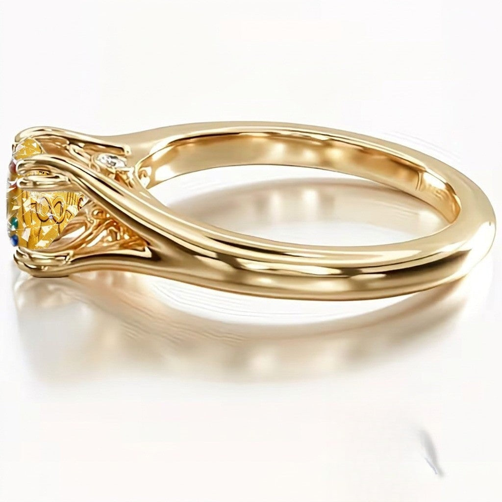 Angel Number Hamsa Ring