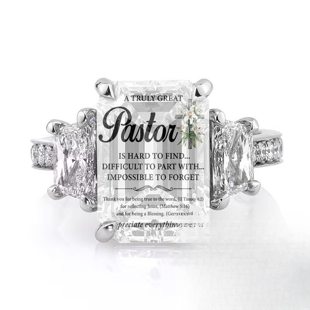 Pastor Scripture Square Ring