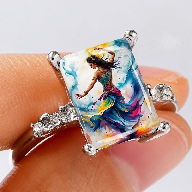 Colorful Dancer Rectangular Ring