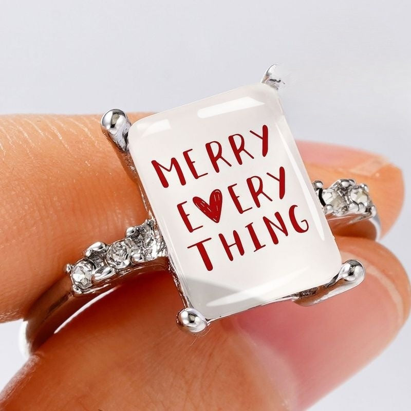 Merry Everything Rectangle Ring
