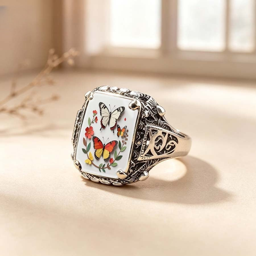 Butterfly Garden Square Ring