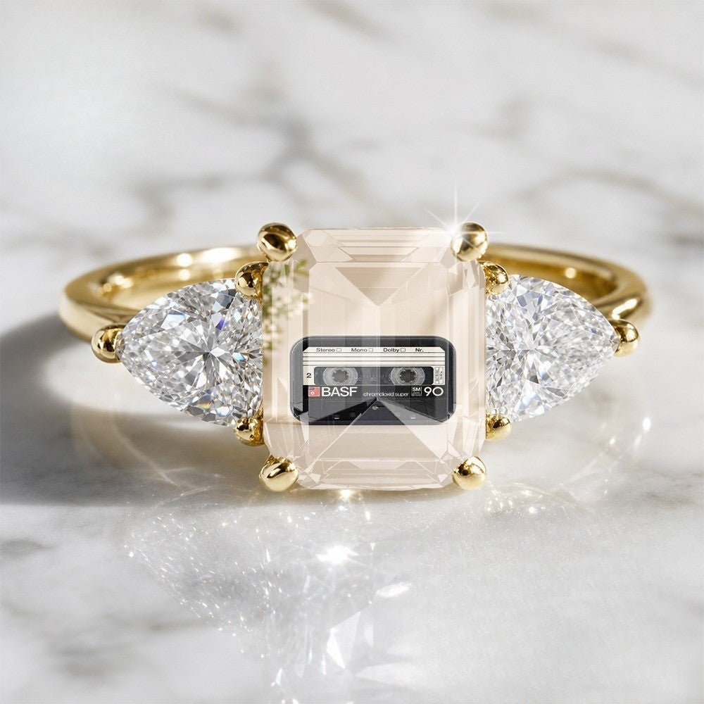 Three Stone Rectangular Ring