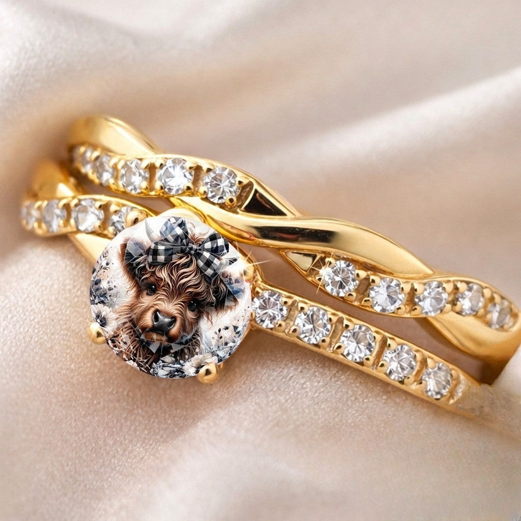 Bow Puppy Statement Ring