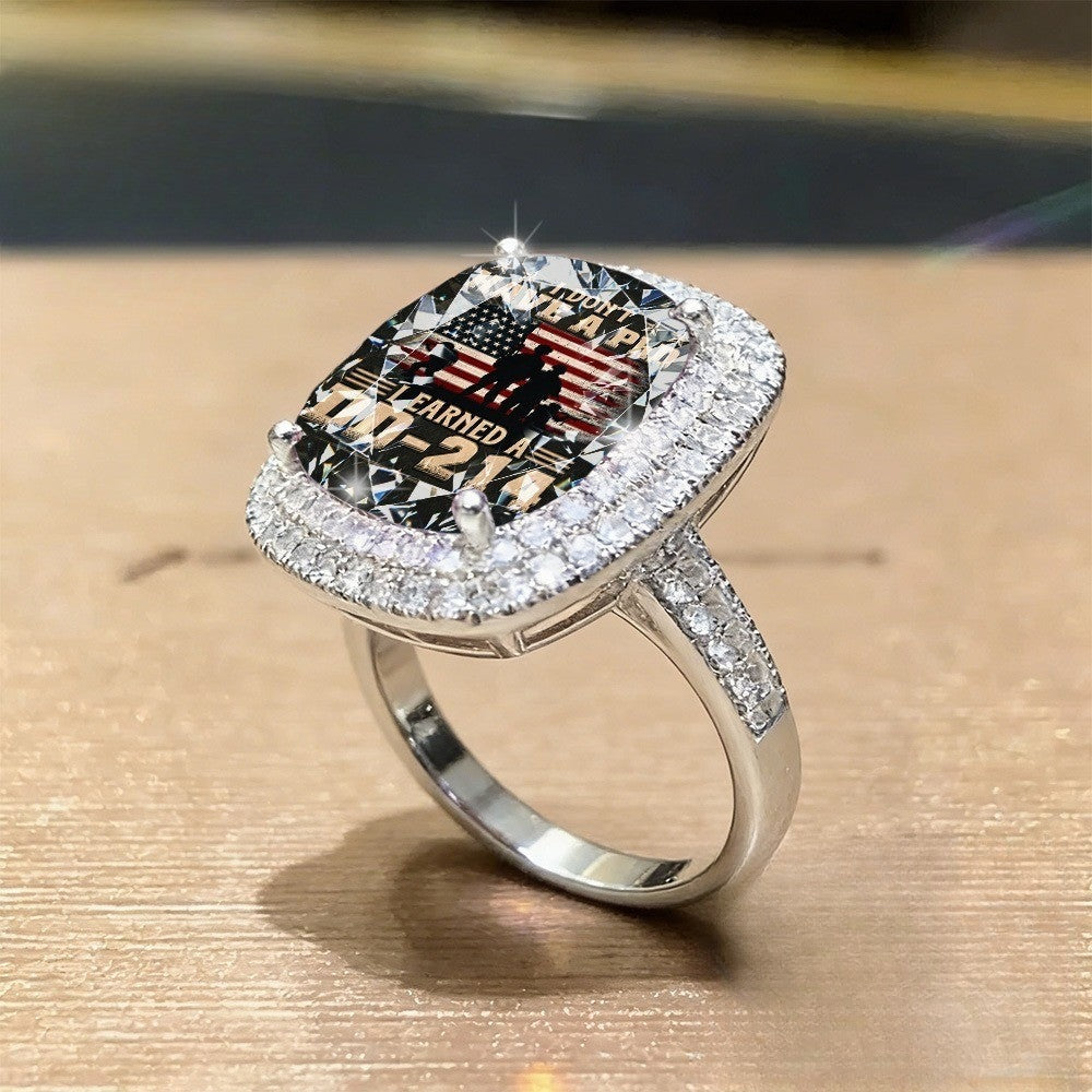 Pave Square Statement Ring