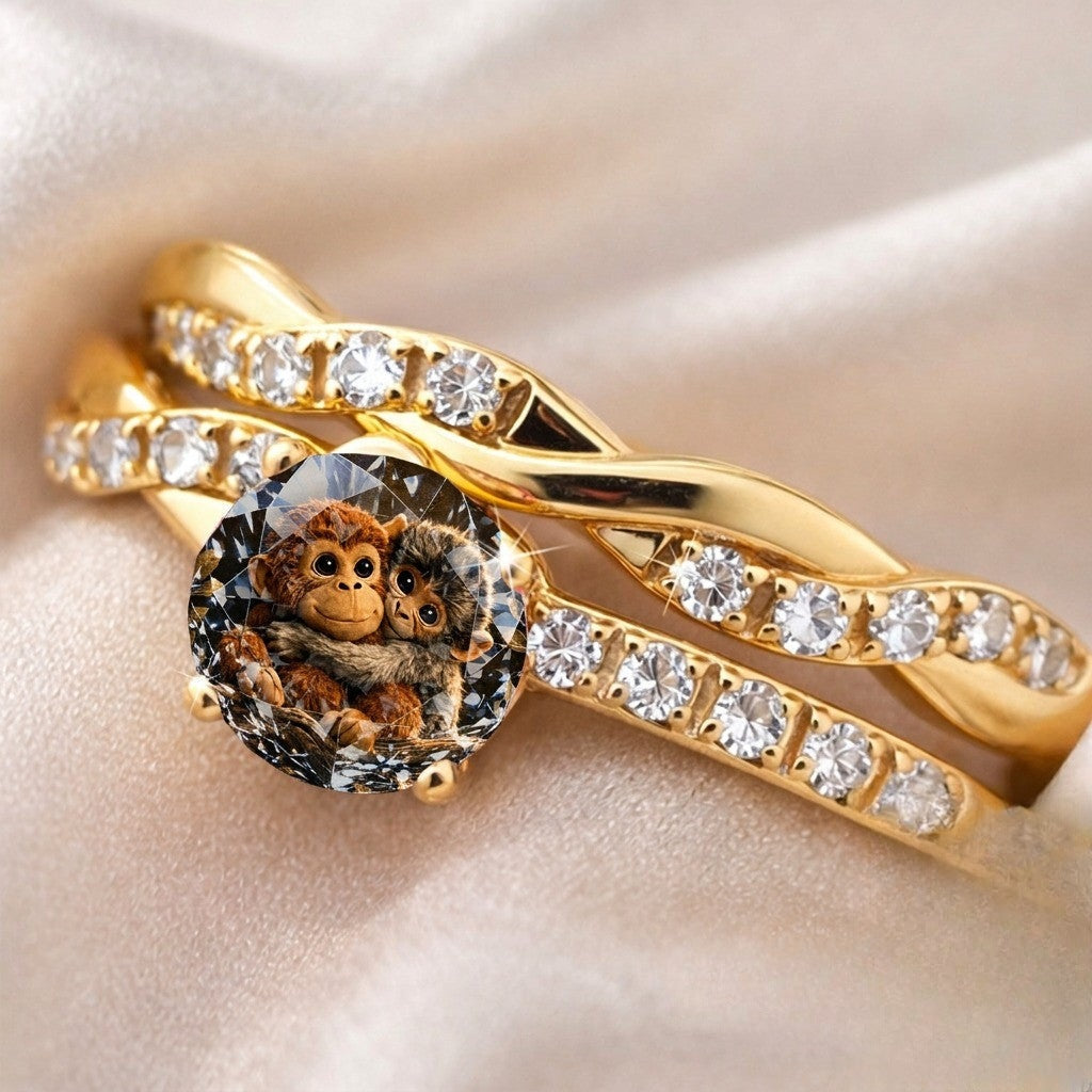 Twisted Monkey Hug Ring