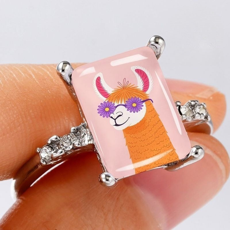 Llama Rectangle Ring
