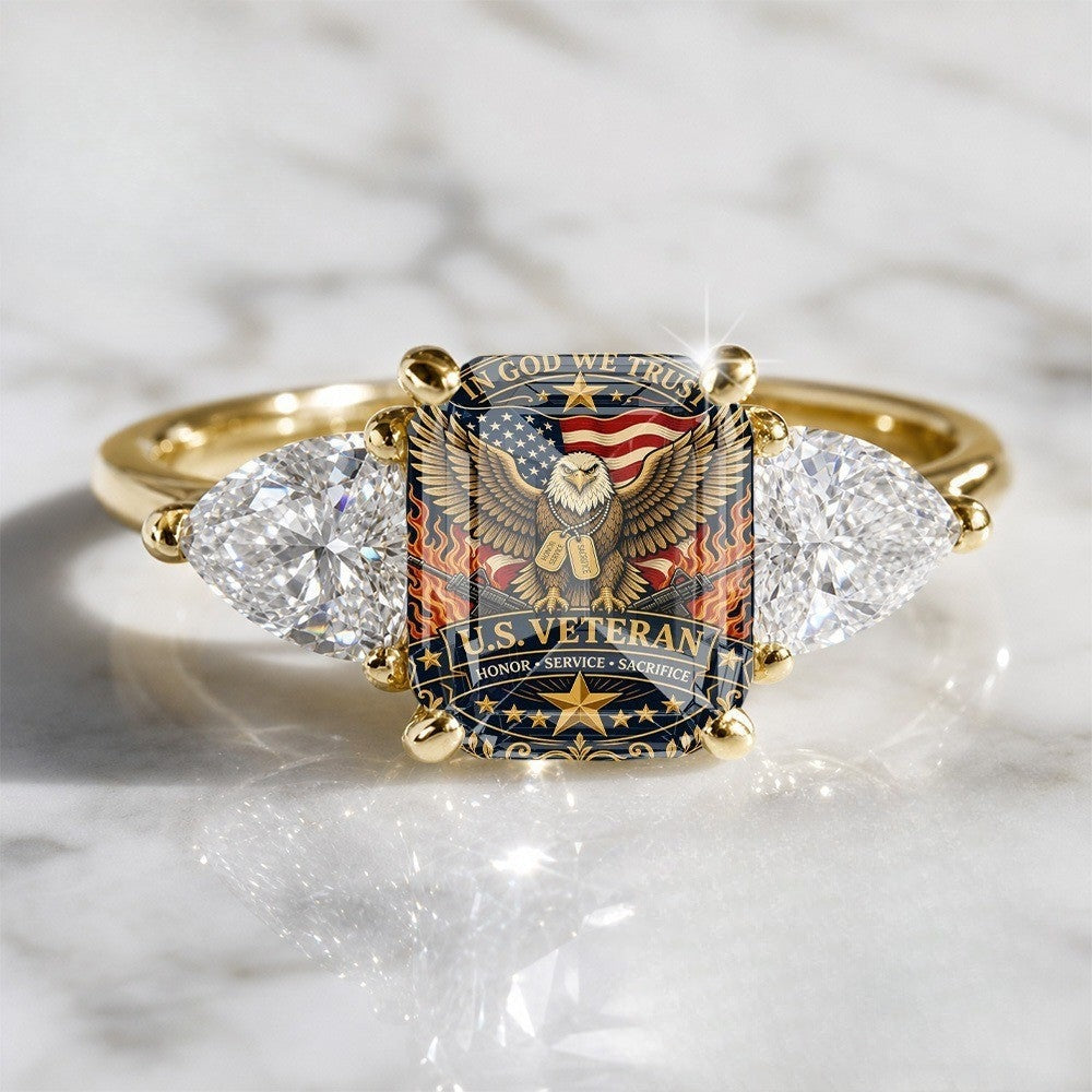 Patriotic Eagle Statement Ring