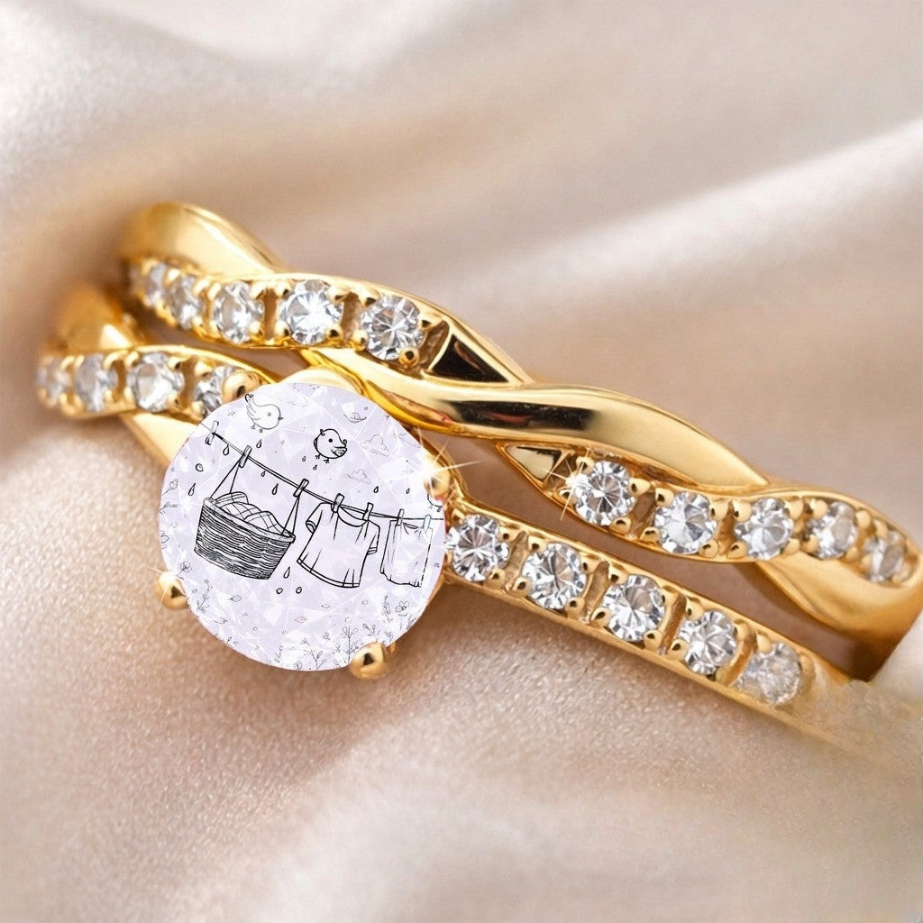 Laundry Line Crystal Ring
