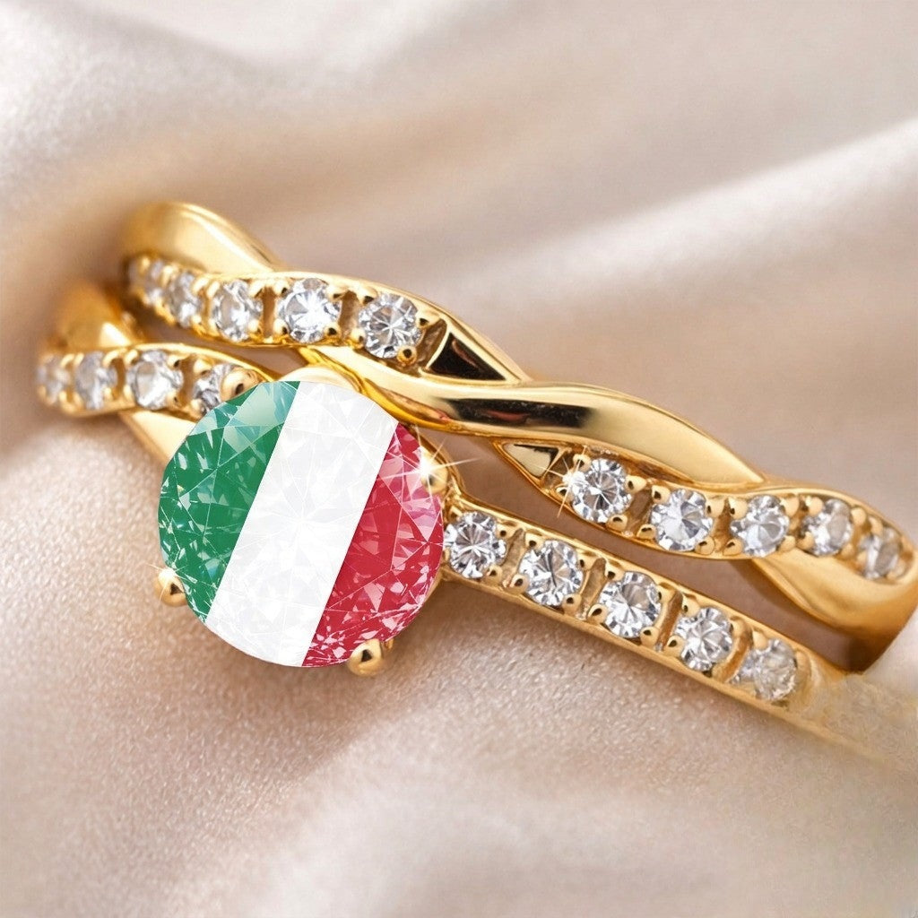 Italian Flag Twisted Ring