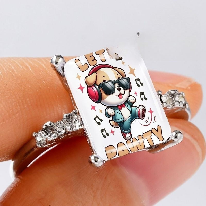 Playful Puppy Rectangle Ring