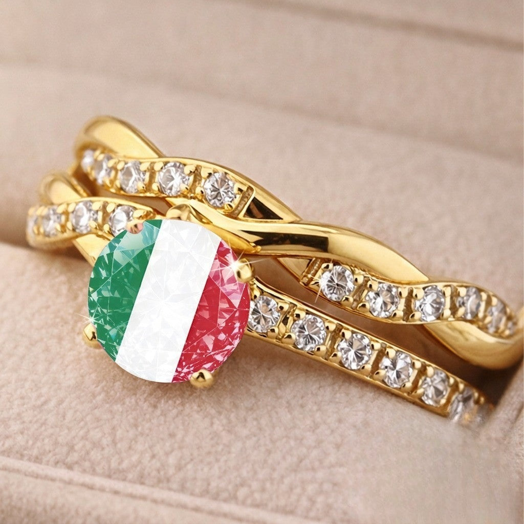Italian Flag Twisted Ring