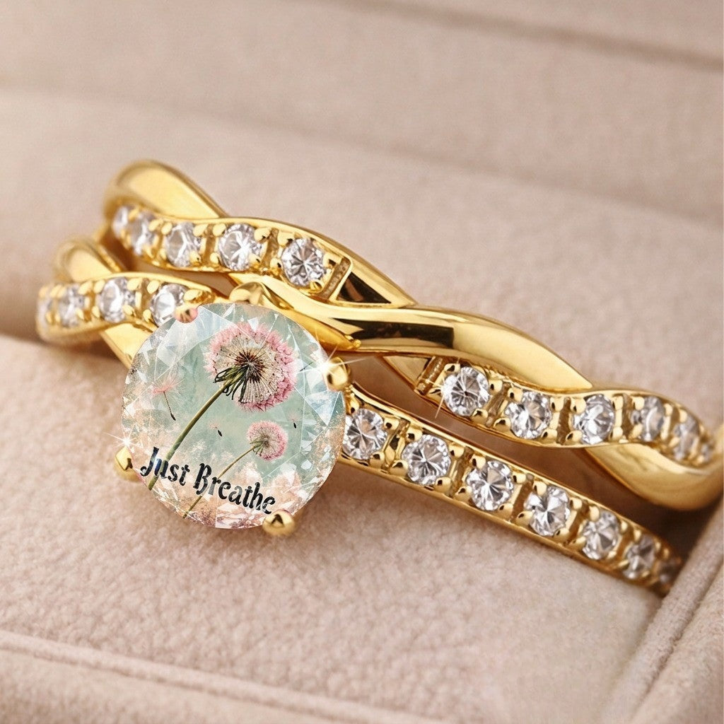 Just Breathe Dandelion Twisted Ring