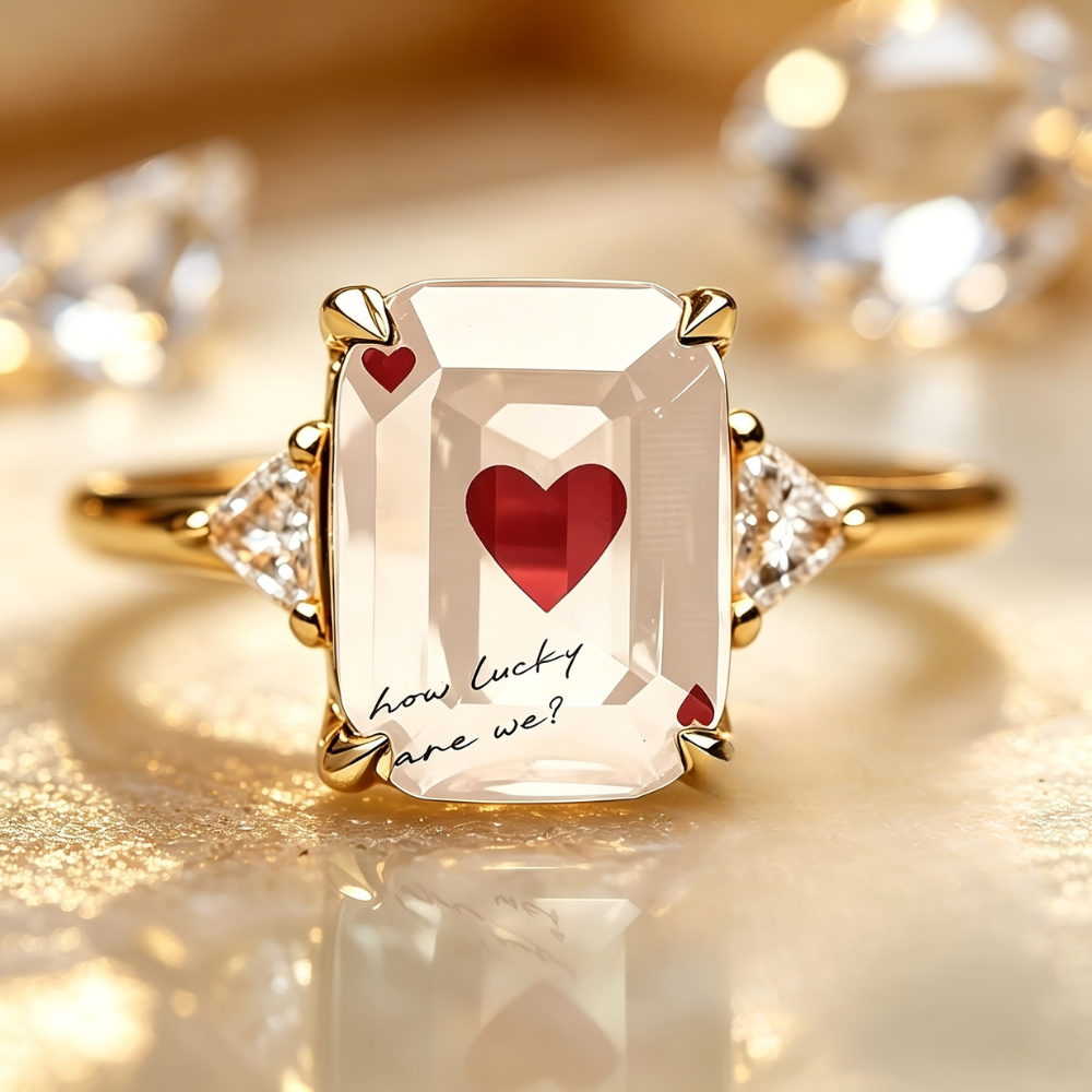 "How Lucky Are We" Statement Ring