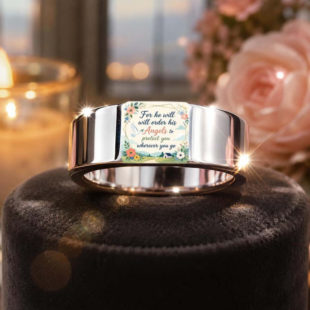 Floral Scripture Minimal Ring