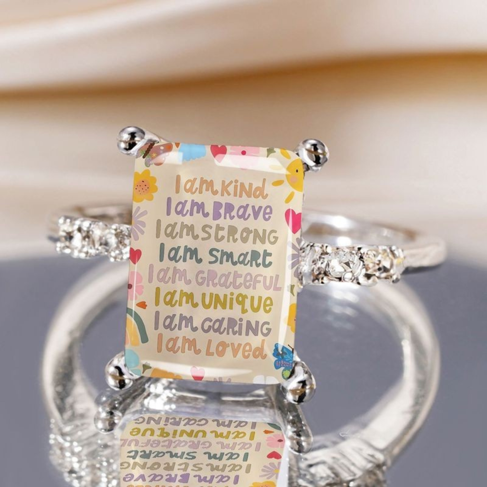 Daily Affirmations Square Ring