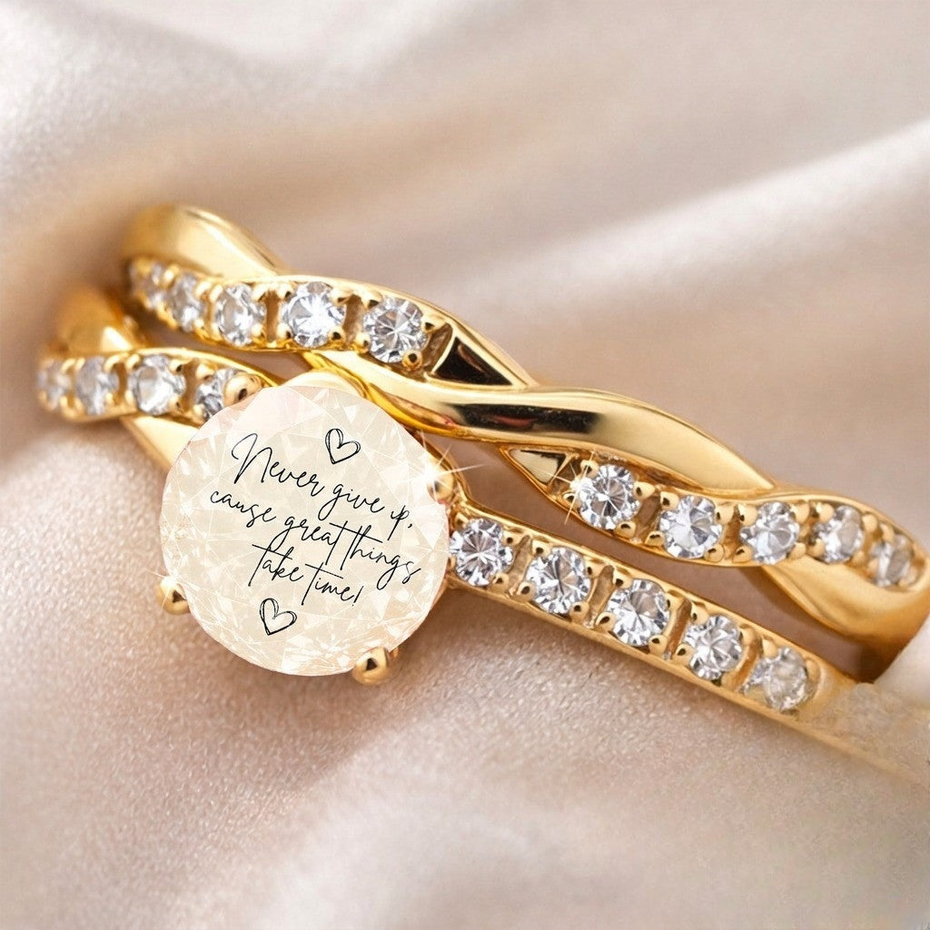 Never Give Up Crystal Ring