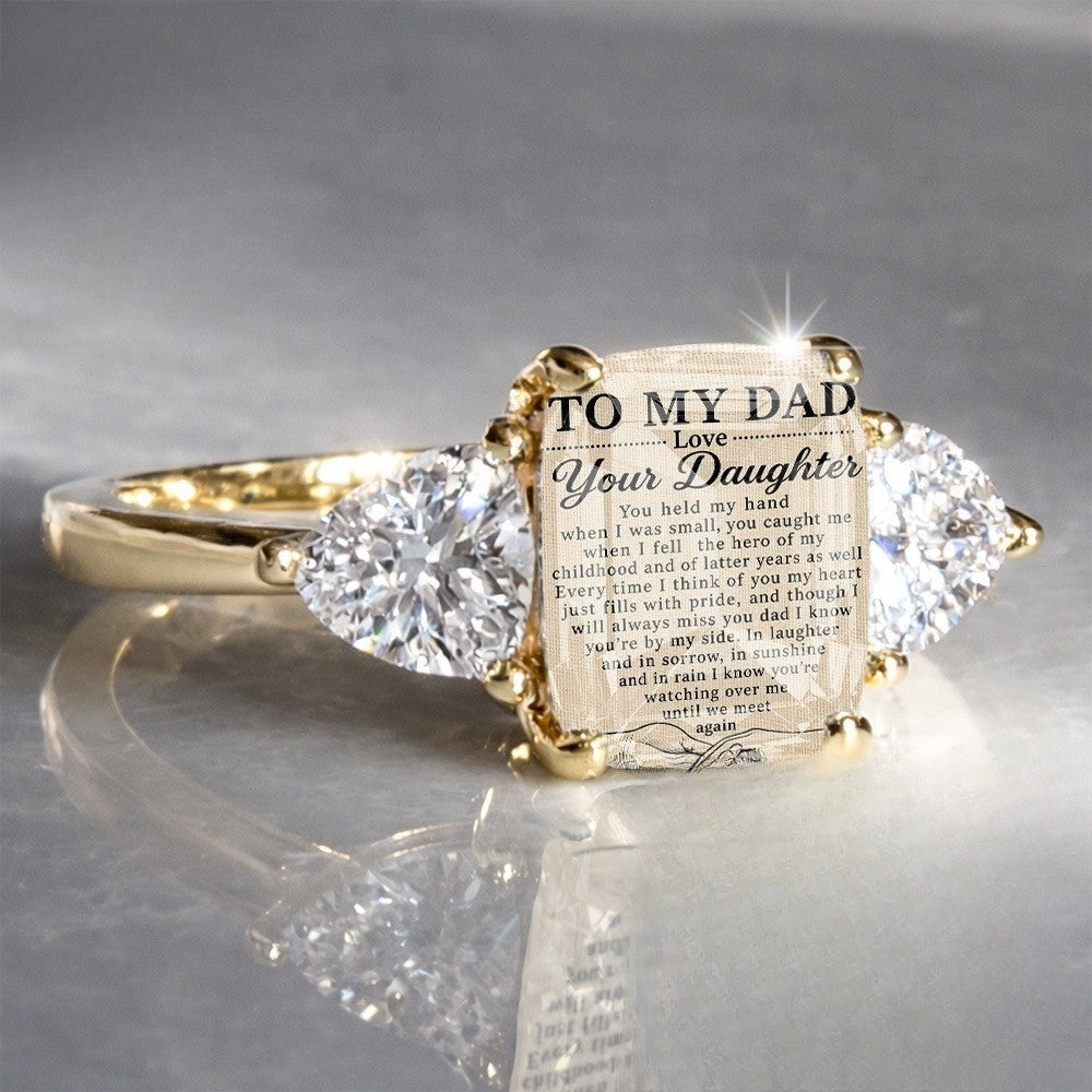 Daughter Message Three-Stone Ring