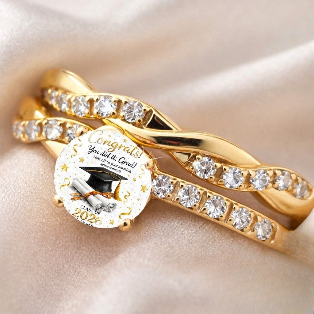 Twisted Crystal Graduation Ring