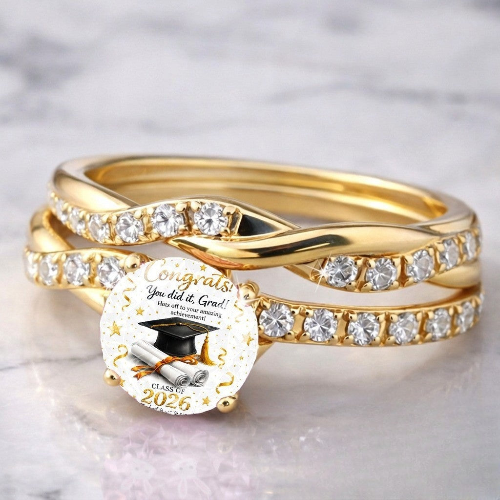 Twisted Crystal Graduation Ring
