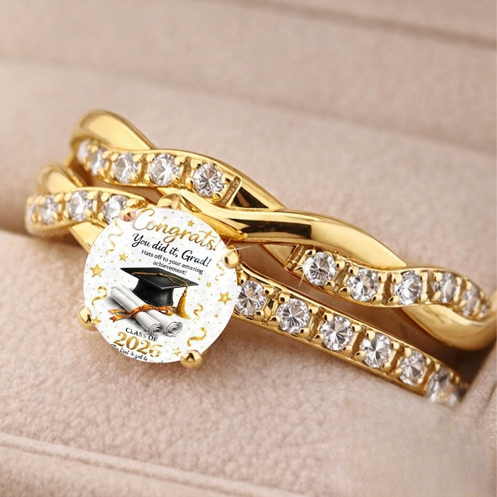 Twisted Crystal Graduation Ring
