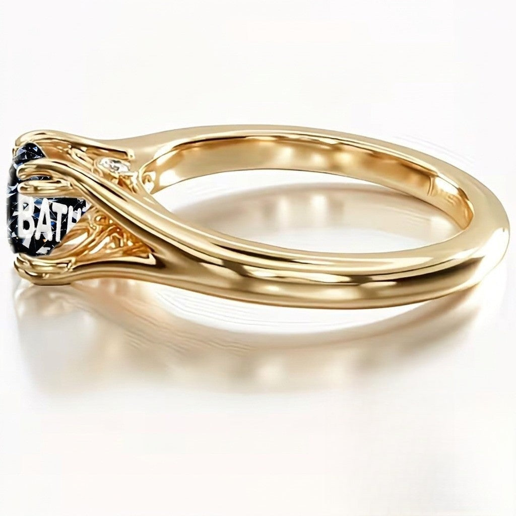 Black Crystal Prong Ring