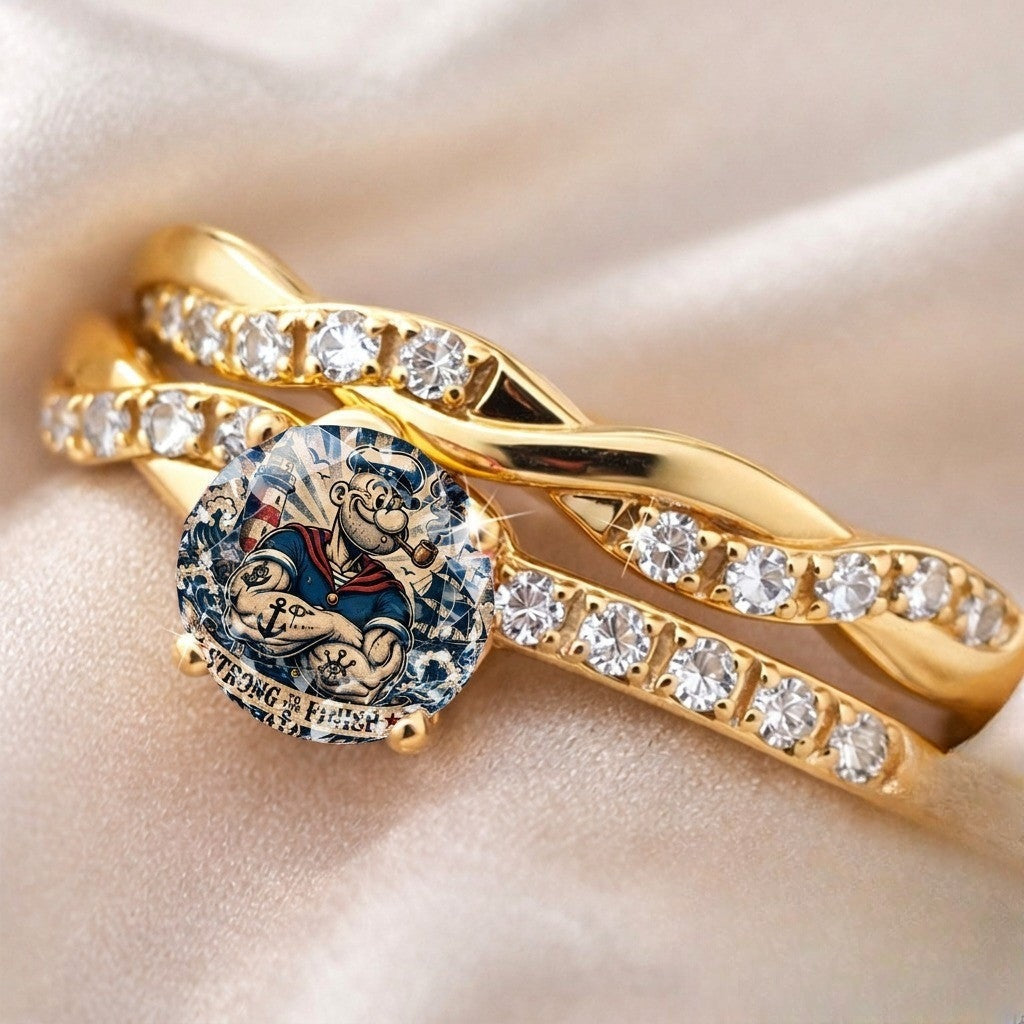 Sailor Cabochon Twisted Ring