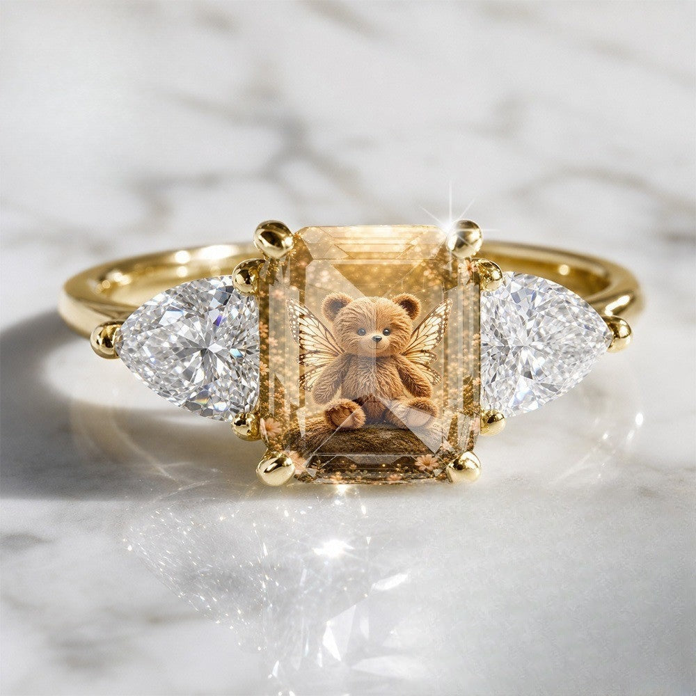 Winged Bear Rectangle Ring