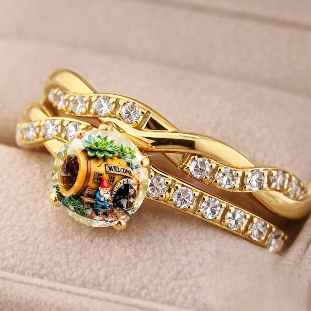 Garden Gnome Cabochon Ring