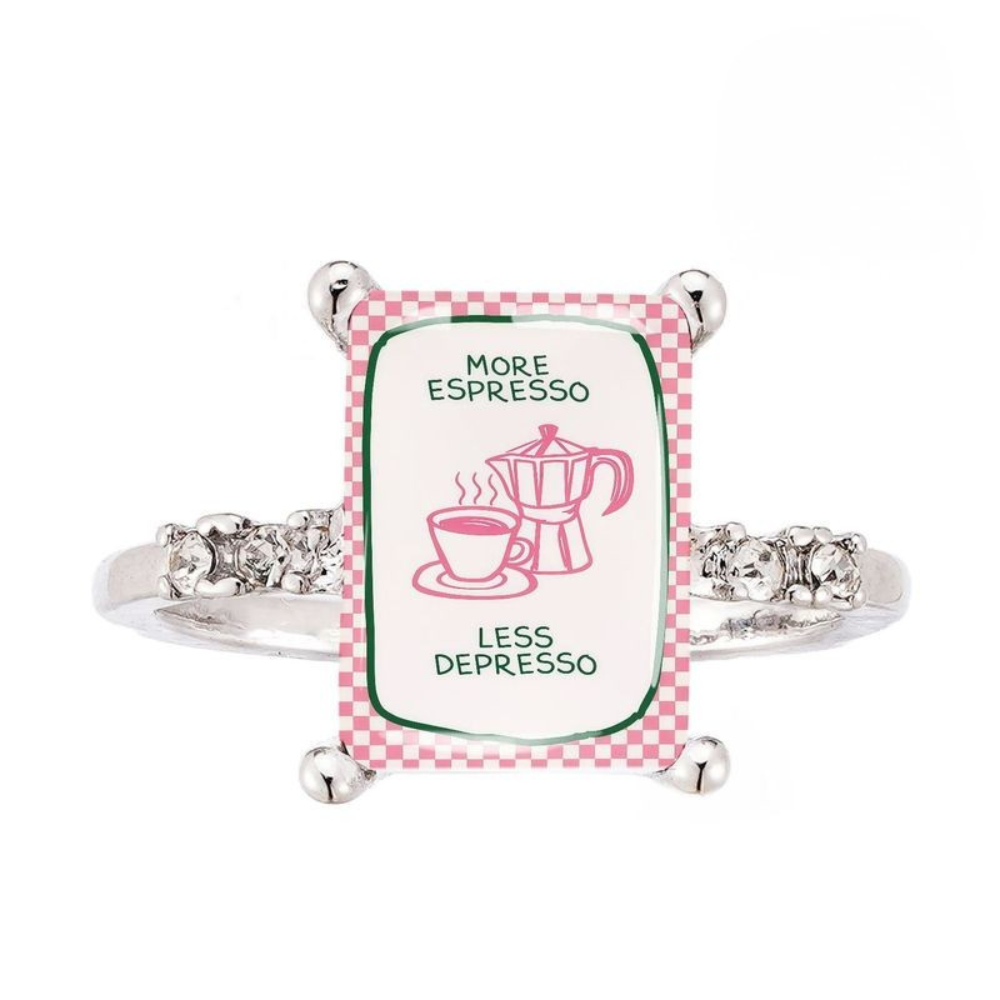 Coffee Lover Square Ring