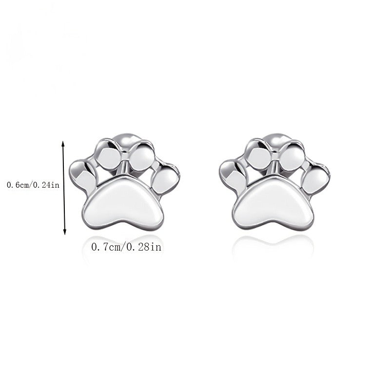 Paw Print Stud Earrings