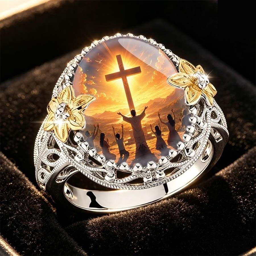Cross Worship Scene Ring