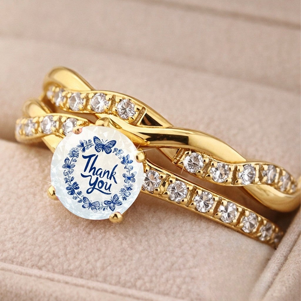 Blue Butterfly Wreath Ring