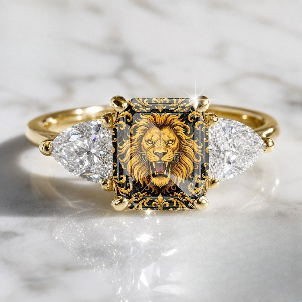 Lion Square Statement Ring
